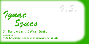 ignac szucs business card