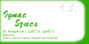 ignac szucs business card